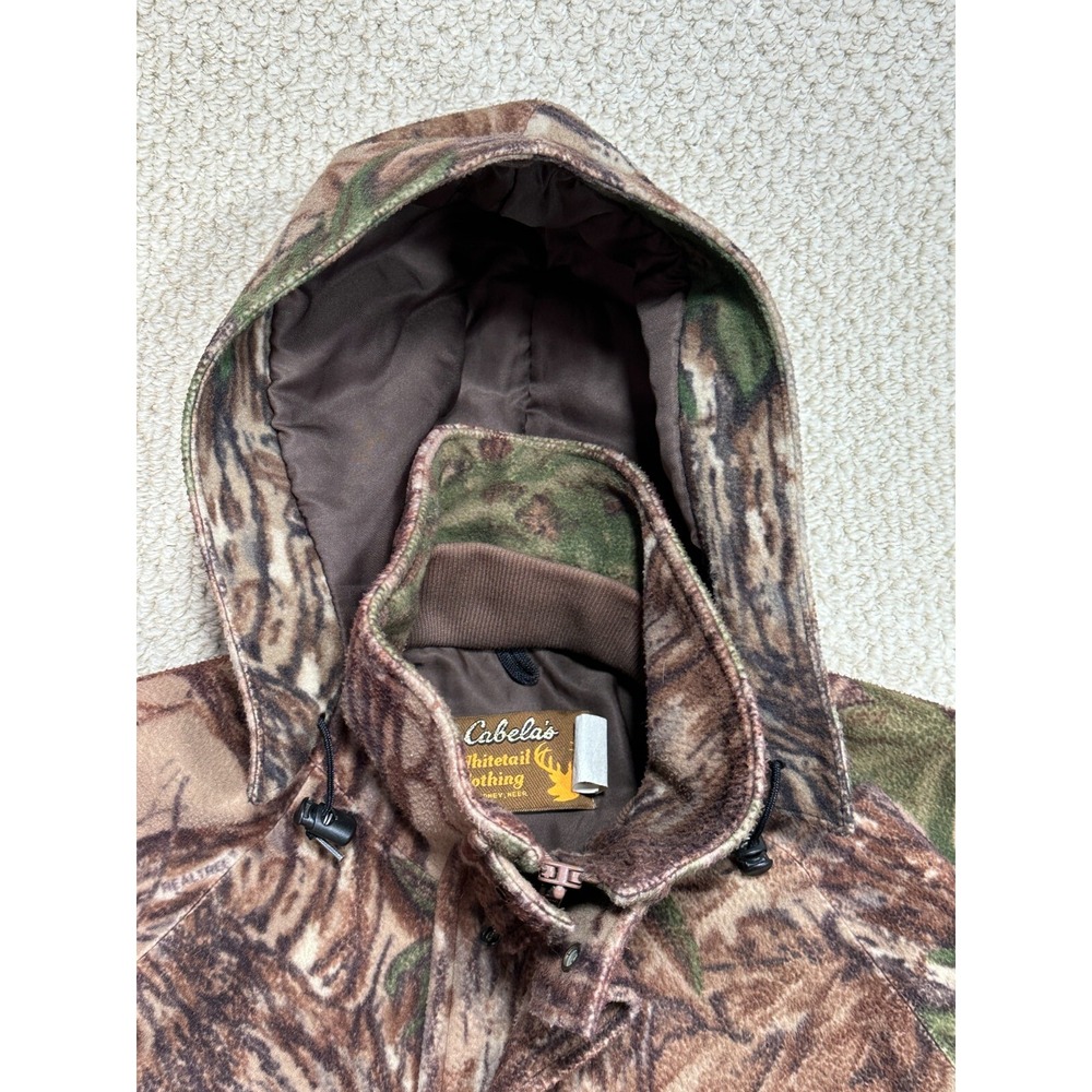 Vtg Cabelas Whitetail Clothing Jacket Mens M Camo Goretex Fleece Hooded Coat USA - Picture 11 of 16